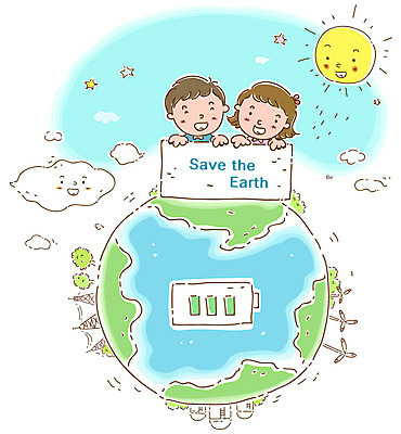 EPS 주간 구름 여자 남자 지구 초등학생 어린이 일러스트 하늘 미소 웃음 사람 소녀 소년 야외 두명 태양 자연보호 그린캠페인 팻말 발전소 에너지 그린에너지 건전지 환경보전 에너지절약 송전탑 어린이만 국내일러스트 자연요소 학생 캠페인 자연 프레임 표정 탑 절약 보호 사회이슈 파일형식 벡터