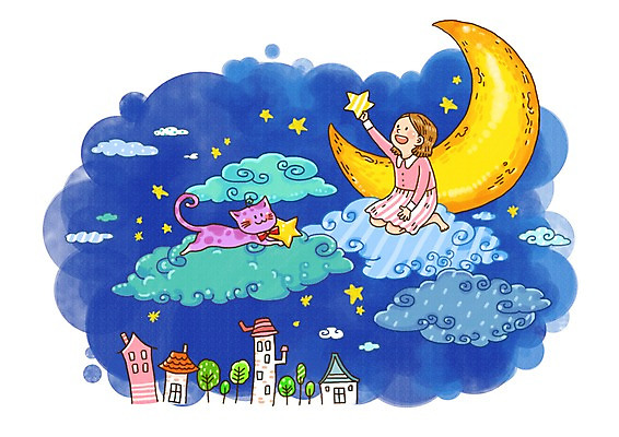 PSD 나무 식물 동물 구름 건축물 여자 건축 별 초등학생 어린이 일러스트 포유류 상상 밤하늘 동화 주택 한명 사람 소녀 건물 판타지 고양이 달 초승달 동화나라 별따기 여자만 여자한명만 어린이만 소녀만 소녀한명만 동심 국내일러스트 자연요소 1 학생 하늘 반려동물 야간 파일형식