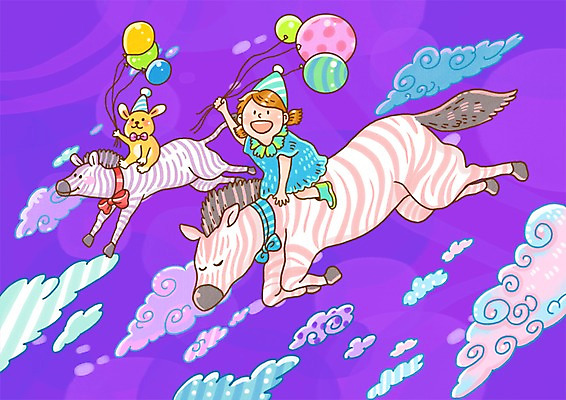 PSD 동물 구름 여자 초등학생 어린이 일러스트 포유류 상상 하늘 동화 한명 사람 소녀 판타지 비행 말_동물 승마 얼룩말 풍선 동화나라 여자만 여자한명만 어린이만 소녀만 소녀한명만 동심 국내일러스트 자연요소 1 학생 스포츠 파일형식