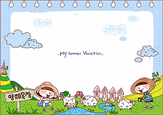 EPS 동물 구름 학생 건축물 여자 어린이교육 교육 남자 건축 초등학생 어린이 일러스트 포유류 승용차 자동차 하늘 방학 여름방학 사람 소녀 소년 두명 건물 물 울타리 목장 팻말 양 표지판 체험학습 어린이만 국내일러스트 자연요소 육상교통 휴가 프레임 알림판 담장 체험 파일형식 벡터 여름_계절