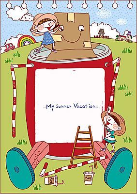 EPS 식물 구름 학생 여자 어린이교육 교육 남자 음료 초등학생 어린이 무지개 일러스트 사다리 승용차 자동차 하늘 방학 여름방학 빨대 사람 소녀 소년 잔디 초원 두명 체험학습 풀 캔 음료수컵 어린이만 국내일러스트 자연요소 육상교통 휴가 컵 도구 체험 파일형식 벡터 여름_계절