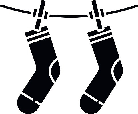 EPS 해외이미지 무료이미지 가사 일러스트 양말 건조 매달리기 사람없음 검은색 플랫 빨래 빨랫줄 빨래집게 해외202009 해외202105 해외일러스트 줄 컬러 모션 집게 파일형식 벡터