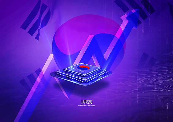 PSD 편집이미지 산업 화살표 그래프 화살 사람없음 경제 보라색 회로판 태극기 상승 반도체 정책 이미지편집 컬러 컨셉 국기 파일형식