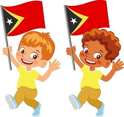 EPS 해외이미지 전신 무료이미지 캐릭터 남자 어린이 일러스트 들기 소년 두명 국기 소년만 동티모르 동티모르국기 해외202009 해외202105 해외일러스트 일러캐릭터 아시아 모션 사람 남자만 어린이만 파일형식 벡터