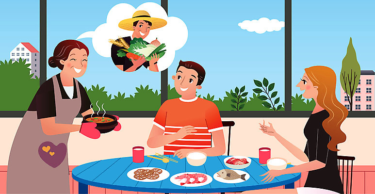 나무 구름 여자 남자 음식 말풍선 일러스트 식재료 젓가락 탁자 밥 양파 김치 새우 주택 어류 안전 사람 여러명 상반신 성인 건물 컵 식당 숟가락 식사 당근 벼 찌개 배추 파 연근 성인만 국내일러스트 AI파일 자연요소 식물 식기 건축물 한식 가구 다수 채소 곡류 뿌리채소 수저 갑각류 상점 수중동물 파일형식 벡터