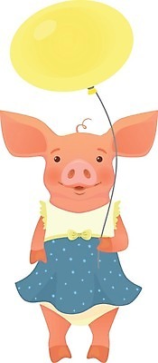 EPS 해외이미지 한마리 원피스 일러스트 들기 사람없음 귀여움 돼지 돼지캐릭터 풍선 해외202009 해외일러스트 1 옷 동물캐릭터 컨셉 포유류 모션 파일형식 벡터