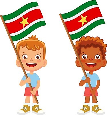 EPS 해외이미지 전신 남자 어린이 일러스트 들기 소년 두명 국기 수리남 소년만 해외202009 해외일러스트 모션 사람 남자만 어린이만 파일형식 벡터