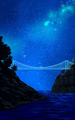 PSD 바다 섬 일러스트 한국 풍경 사람없음 파란색 바위 울릉도 관음도 가교 국내일러스트 건축물 아시아 컬러 돌_바위 경상북도 파일형식