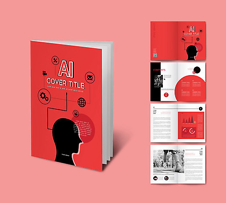 템플릿 ZIP 리플렛 건강 팜플렛 사람없음 빨간색 달리기 로봇 웨어러블 인디자인 INDD AI_인공지능 이미지템플릿 컬러 모션 파일형식