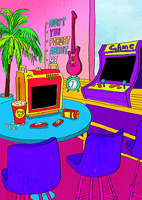 PSD 화분 음료 시계 백그라운드 일러스트 사람없음 컬러풀 과자 카페 빈티지 일렉기타 게임기 복고 팝콘 뉴트로 키치 국내일러스트 컬러 컨셉 디저트 상점 기타 파일형식