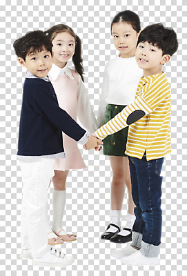 전신 편집 편집이미지 여자 어린이교육 남자 어린이 응원 협력 서기 미소 누끼 소녀 소년 여러명 옆모습 친구 한국인 하이파이브 손모으기 PNG 어린이만 편집소스 교육 뷰포인트 다수 관계 모션 표정 사람 동양인 손짓 파일형식