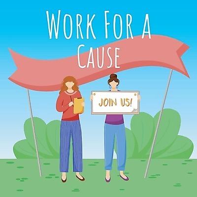 EPS 해외이미지 전신 여자 하늘색 일러스트 텍스트 프레임 들기 성인 두명 모집 돌봄 헬프 성인여자만 자선단체 해외202009 해외일러스트 모션 사람 파란색 도움 그룹 자선 여자만 성인만 파일형식 벡터