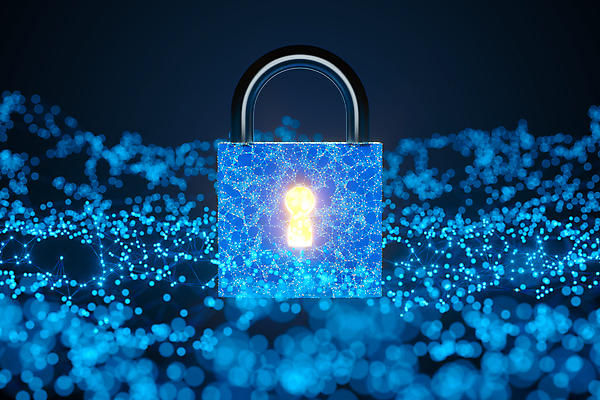 JPG 해외이미지 백그라운드 일러스트 자물쇠 사람없음 파란색 반짝임 디지털 보호 사이버 보안 개인정보 홀로그램 해외202009 해외일러스트 컬러 컨셉 모션 안전 정보 파일형식