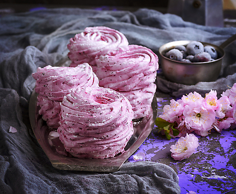 포토 JPG 해외이미지 음식 분홍색 디저트 요리 근접촬영 사람없음 달콤 블루베리 마시멜로우 핸드메이드 해외202009 해외포토 뷰포인트 컬러 과일 맛 파일형식