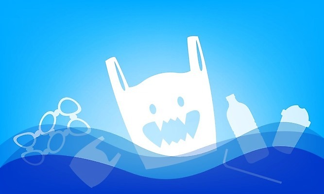 EPS 해외이미지 무료이미지 바다 일러스트 비닐봉투 사람없음 파란색 환경 수중 환경오염 쓰레기 폐기물 위험 일회용 플라스틱 페트병 몬스터 해양오염 해외202009 해외202105 해외일러스트 컬러 컨셉 재질 봉투 병_담는 파일형식 벡터