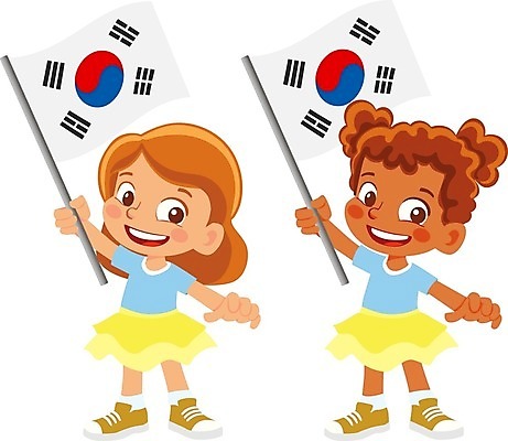 EPS 해외이미지 전신 무료이미지 캐릭터 여자 어린이 일러스트 한국 들기 두명 국기 태극기 소녀만 해외202009 해외202105 해외일러스트 일러캐릭터 아시아 모션 사람 여자만 어린이만 파일형식 벡터