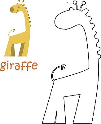 EPS 해외이미지 클립아트 동물 어린이 선 백그라운드 패턴 일러스트 미술 책 검은색 유치원 낙서 만화 스케치 기린 그림 윤곽 페이지 고립 색칠공부 해외202009 해외일러스트 교육 컬러 무늬 포유류 문화예술 사람 학습 색칠 파일형식 벡터