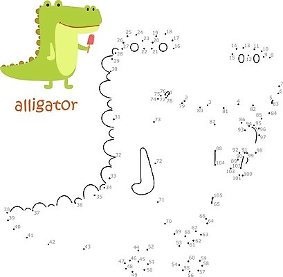 EPS 해외이미지 동물 길 어린이 선 일러스트 책 학습 숫자 게임 점 퍼즐 그리기 연결 그림 악어 포인트 미로 시트 해외202009 해외일러스트 문자 교육 파충류 모션 놀이 사람 금융 파일형식 벡터