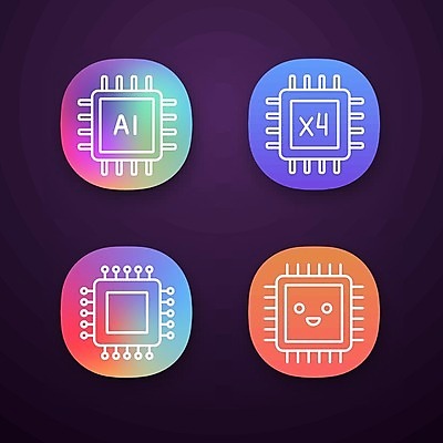 EPS 해외이미지 일러스트 사람없음 디지털 플랫 반도체칩 전기회로 해외202009 AI_인공지능 해외일러스트 메모리칩 회로판 파일형식 벡터