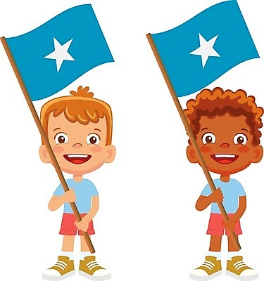 EPS 해외이미지 전신 남자 어린이 일러스트 들기 소년 두명 국기 소말리아 소년만 해외202009 해외일러스트 모션 사람 남자만 어린이만 파일형식 벡터