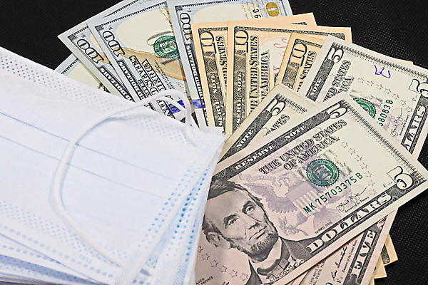 포토 JPG 해외이미지 얼굴 돈 비즈니스 건강 가면 사람없음 금융 경제 건강관리 달러 미국 저축 수술 바이러스 보호 질병 위험 가격 일회용 감염 계산서 백신 위기 전염병 해외202009 해외포토 컨셉 북아메리카 의학 관리 신체부위 치료 재산 파일형식