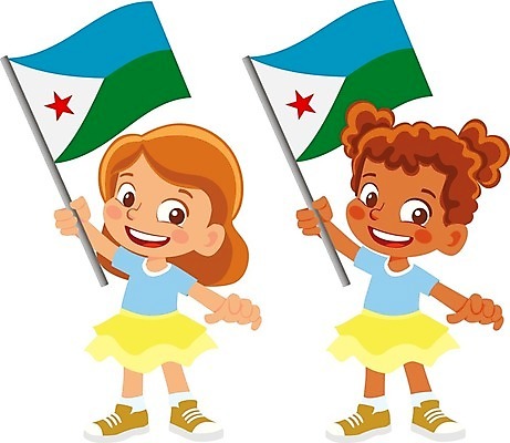EPS 해외이미지 전신 캐릭터 여자 어린이 일러스트 들기 두명 국기 소녀만 해외202009 해외일러스트 일러캐릭터 모션 사람 여자만 어린이만 파일형식 벡터