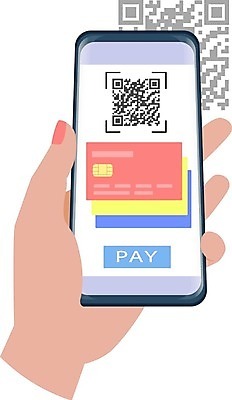 EPS 해외이미지 손 일러스트 들기 신체부위 스마트폰 디지털 신용카드 구매 스마트 QR코드 스캔 해외202009 해외일러스트 컨셉 모션 사람 금융 핸드폰 스마트기기 쇼핑 파일형식 벡터