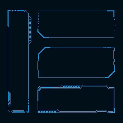EPS 해외이미지 일러스트 프레임 사람없음 디지털 사이버 UI 인터페이스 해외202009 SF 해외일러스트 파일형식 벡터