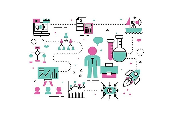 EPS 해외이미지 디자인 배너 교육 과학 컨셉 일러스트 회사 비즈니스 학교 그래프 실험 그래픽 디지털 자료 웹 비즈니스맨 실험실 과학자 분석 보고서 온라인 마케팅 방법 해외202009 해외일러스트 직업 남자 인터넷 직장인 학자 파일형식 벡터