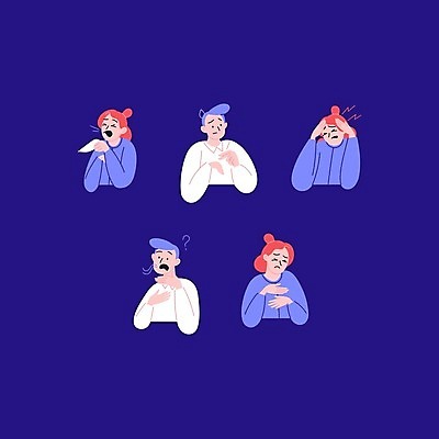 EPS 해외이미지 캐릭터 남자 감정 일러스트 병원 사람 글로벌 약 고통 열 호흡기관 바이러스 질병 두통 감염 전염 고립 궤 엘리먼트 전염병 증상 해외202009 해외일러스트 일러캐릭터 의학 장기_의학 파일형식 벡터