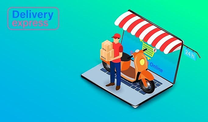 EPS 해외이미지 남자 일러스트 모바일 한명 들기 성인 노트북 상자 상점 오토바이 배달원 배송 서비스 온라인쇼핑 모바일쇼핑 24시간 성인남자한명만 해외202009 해외일러스트 직업 1 모션 사람 전자제품 쇼핑 바이크 시간 온라인 남자한명만 성인남자만 파일형식 벡터