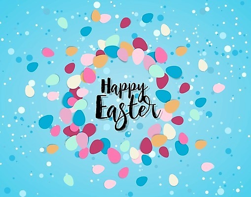 EPS 해외이미지 종교 하늘색 일러스트 부활절 타이포그라피 사람없음 계란 해외202009 해외일러스트 문자 기념일 파란색 알 파일형식 벡터