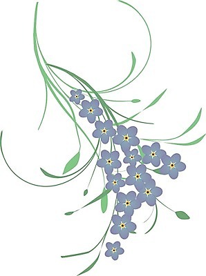 EPS 해외이미지 식물 디자인 꽃잎 꽃 꽃다발 잎 일러스트 자연 장식 초록색 파란색 정원 벚꽃 단아함 해외202009 해외일러스트 컬러 생태계 파일형식 벡터