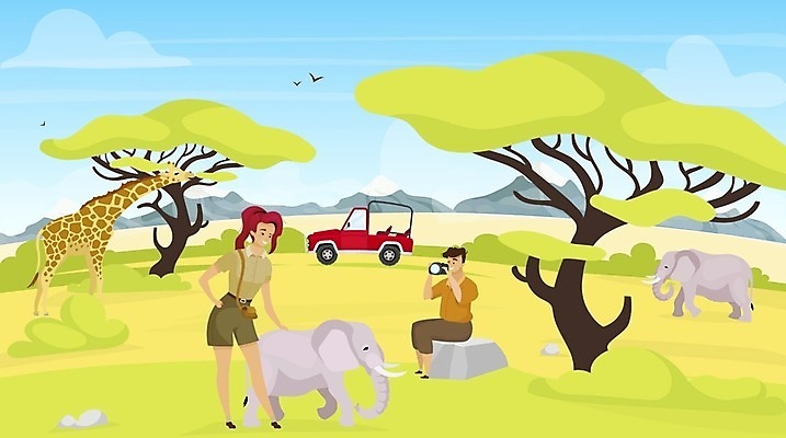 EPS 해외이미지 동물 캐릭터 디자인 공원 야생동물 여행 백그라운드 컨셉 밭 일러스트 아프리카 자연 휴가 코끼리 생물 파노라마 사람 풍경 초원 그래픽 초록색 여행객 계곡 사진촬영 황무지 플랫 보호 만화 땅 기린 사파리 고립 구성 동물상 마다가스카르 사바나 원정 탄자니아 해외202009 해외일러스트 일러캐릭터 공공시설 나라 컬러 농업 포유류 촬영기법 조형물 촬영 생태계 파일형식 벡터