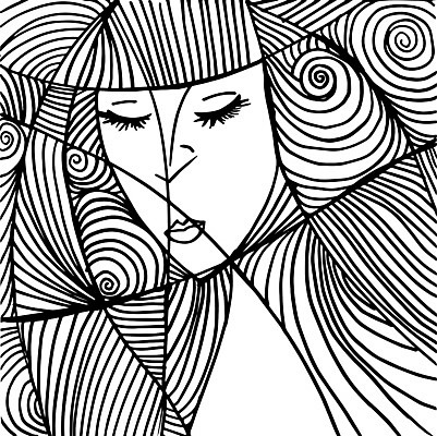 EPS 해외이미지 백인 모델 1 응시 여자 얼굴 파도 일러스트 추상 미술 사람 섹시 유행 상점 화장품 화려 파마 우아함 낙서 스케치 이발 눈썹 입술 그림 샴푸 스타일링 해외202009 관능적 해외일러스트 서양인 헤어스타일 시선 바다 컨셉 무늬 문화예술 신체부위 위생용품 뷰티 파일형식 벡터