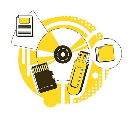 EPS 해외이미지 일러스트 사람없음 노란색 디지털 자료 CD 메모리칩 USB 스마트 저장 문서 파일 해외일러스트 컬러 컨셉 부속품 파일형식 벡터