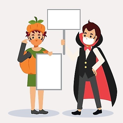 EPS 해외이미지 캐릭터 모자 남자 어린이 일러스트 장난 호박 휴가 거리 가면 사람 소년 공백 할로윈 잡기 플랫 바이러스 보호 만화 사인 10월 고립 소셜 해외202009 해외일러스트 일러캐릭터 잡화 컨셉 채소 모션 날짜 파일형식 벡터