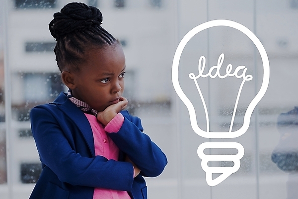 포토 JPG 해외이미지 여자 어린이라이프 어린이 생각 전구 아이디어 한명 상반신 사무실 비즈니스우먼 고민 직업체험 역할놀이 소녀한명만 해외202009 해외포토 1 라이프스타일 감정 컨셉 비즈니스 놀이 사람 직장인 체험학습 여자한명만 소녀만 파일형식