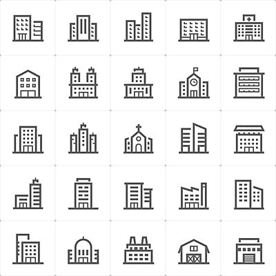 EPS 해외이미지 디자인 산업 선 인터넷 일러스트 회사 비즈니스 건축양식 공장 학교 호텔 주택 병원 건물 세트 픽토그램 사무실 농장 교회 탑 상점 식당 도시 홀 경찰 극장 대학교 박물관 윤곽 소셜 정부 차고 해외202009 해외일러스트 직업 건축물 교육 건축 농업 공업 의학 종교건축 숙소 공간 파일형식 벡터