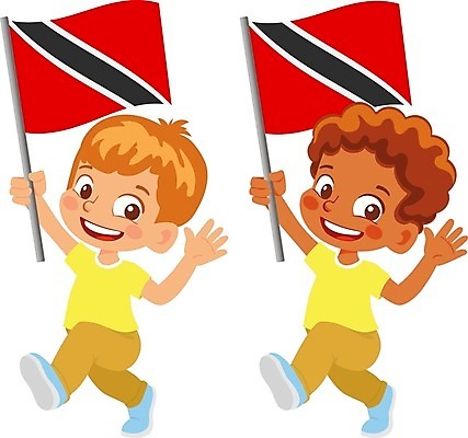 EPS 해외이미지 전신 캐릭터 남자 어린이 일러스트 들기 소년 두명 국기 소년만 해외202009 트리니다드토바고 해외일러스트 일러캐릭터 모션 사람 남아메리카 남자만 어린이만 파일형식 벡터