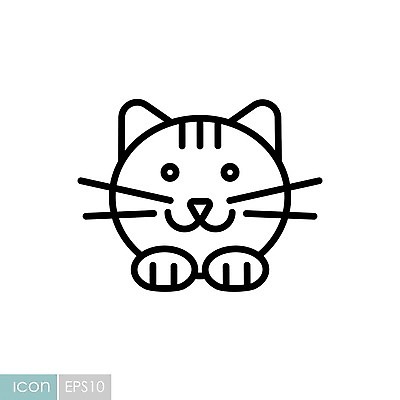 EPS 해외이미지 동물 얼굴 일러스트 사람없음 고양이 라인아트 해외202009 해외일러스트 선 포유류 신체부위 반려동물 파일형식 벡터