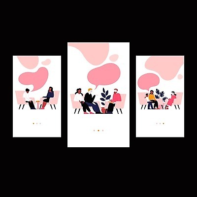 EPS 해외이미지 식물 배너 커플 여자 남자 의자 일러스트 아이디어 대화 사람 앉기 스마트폰 핸드폰 사무실 알약 고통 의사 마음 그룹 플랫 뇌 긴장 테라피 돌봄 우울증 이슈 정신과 정신과의사 증상 치료사 해외202009 해외일러스트 직업 감정 가구 컨셉 비즈니스 관계 모션 병원 말하기 전자제품 스마트기기 뷰티 약 의료진 질병 파일형식 벡터