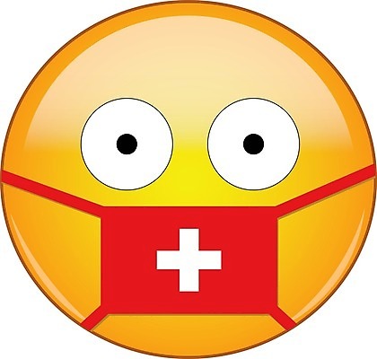 EPS 해외이미지 캐릭터 얼굴 스티커 일러스트 건강 마스크 사람없음 노란색 표현 바이러스 질병 무서움 심볼 스위스 감염 이모티콘 고립 스위스국기 전염병 코로나바이러스 해외202009 델타변이바이러스 해외일러스트 일러캐릭터 감정 유럽 컬러 의학 신체부위 국기 파일형식 벡터
