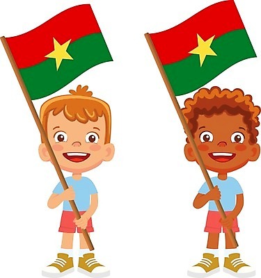 EPS 해외이미지 전신 남자 어린이 일러스트 들기 소년 두명 국기 부르키나파소 소년만 해외202009 해외일러스트 모션 사람 남자만 어린이만 파일형식 벡터