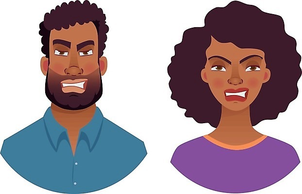 EPS 해외이미지 캐릭터 디자인 여자 남자 감정 얼굴 일러스트 사람 10대 세트 머리 검은색 고통 분노 플랫 만화 나쁜 고립 아바타 표현성 해외202009 포악 해외일러스트 일러캐릭터 컬러 컨셉 청소년 신체부위 파일형식 벡터