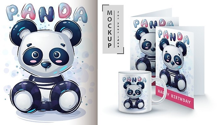 EPS 해외이미지 캐릭터 일러스트 곰 사람없음 머그컵 목업 벡터 해외202009 해외일러스트 일러캐릭터 동물 포유류 컵 파일형식