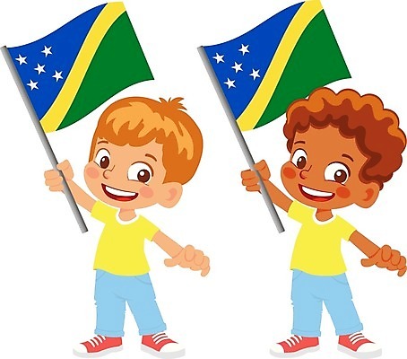 EPS 해외이미지 전신 남자 어린이 섬 일러스트 들기 소년 두명 국기 솔로몬 제도 소년만 해외202009 해외일러스트 모션 사람 남자만 어린이만 파일형식 벡터