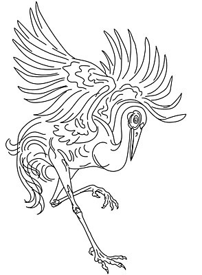 EPS 해외이미지 동물 아시아 문화 선 일러스트 조류 흑백 미술 장식 일본 중국 춤 우아함 왜가리 문신 심볼 라인아트 기중기 그림 윤곽 고립 해외202009 해외일러스트 나라 컨셉 문화예술 촬영기법 중장비 파일형식 벡터