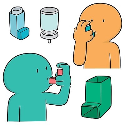 EPS 해외이미지 일러스트 사람모양 들기 사람없음 약 질병 오브젝트 예시 천식 천식흡입기 사용방법 해외202009 해외일러스트 모양 의학 모션 의학용품 방법 파일형식 벡터