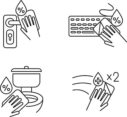 EPS 해외이미지 가사 일러스트 사람없음 키보드 플랫 위생 청소 예방 닦기 변기통 소독 위생관리 해외202009 해외일러스트 모션 관리 파일형식 벡터